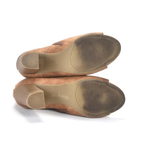 Guess GBG Brown Ankle Boot Bootie Tie Up side Zip Block Heel Peep Toe Sz 8 - Picture 7 of 7